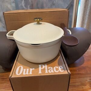 OUR PLACE “Perfect Pot” | 5.5 Qt. Pot + Lid + Spoon | Vanilla Bean - New In Box!